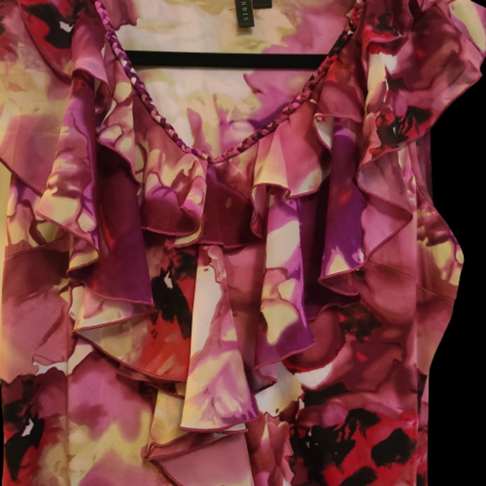 Sioni Woman Floral Ruffle Top - Picture 3 of 4